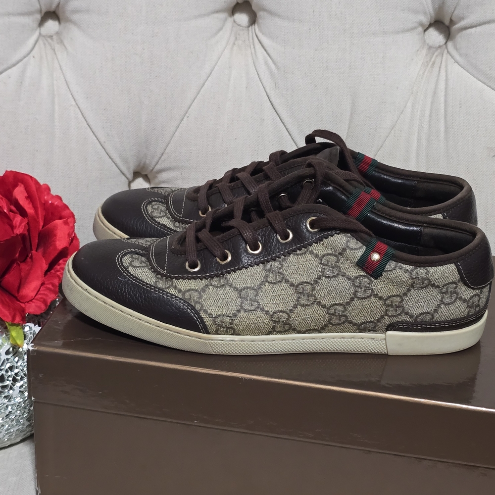Authentic Gucci GG Supreme Canvas Monogram Sneakers Women W/Box